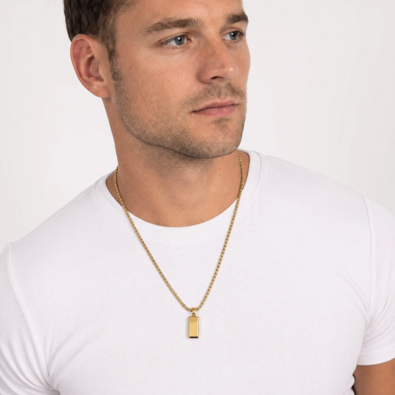 14K Gold “POWER” Pendant Necklace – Bold & Timeless