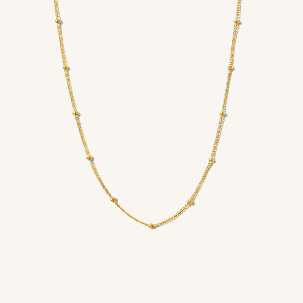 Dainty Satellite Chain Necklace-14K Gold