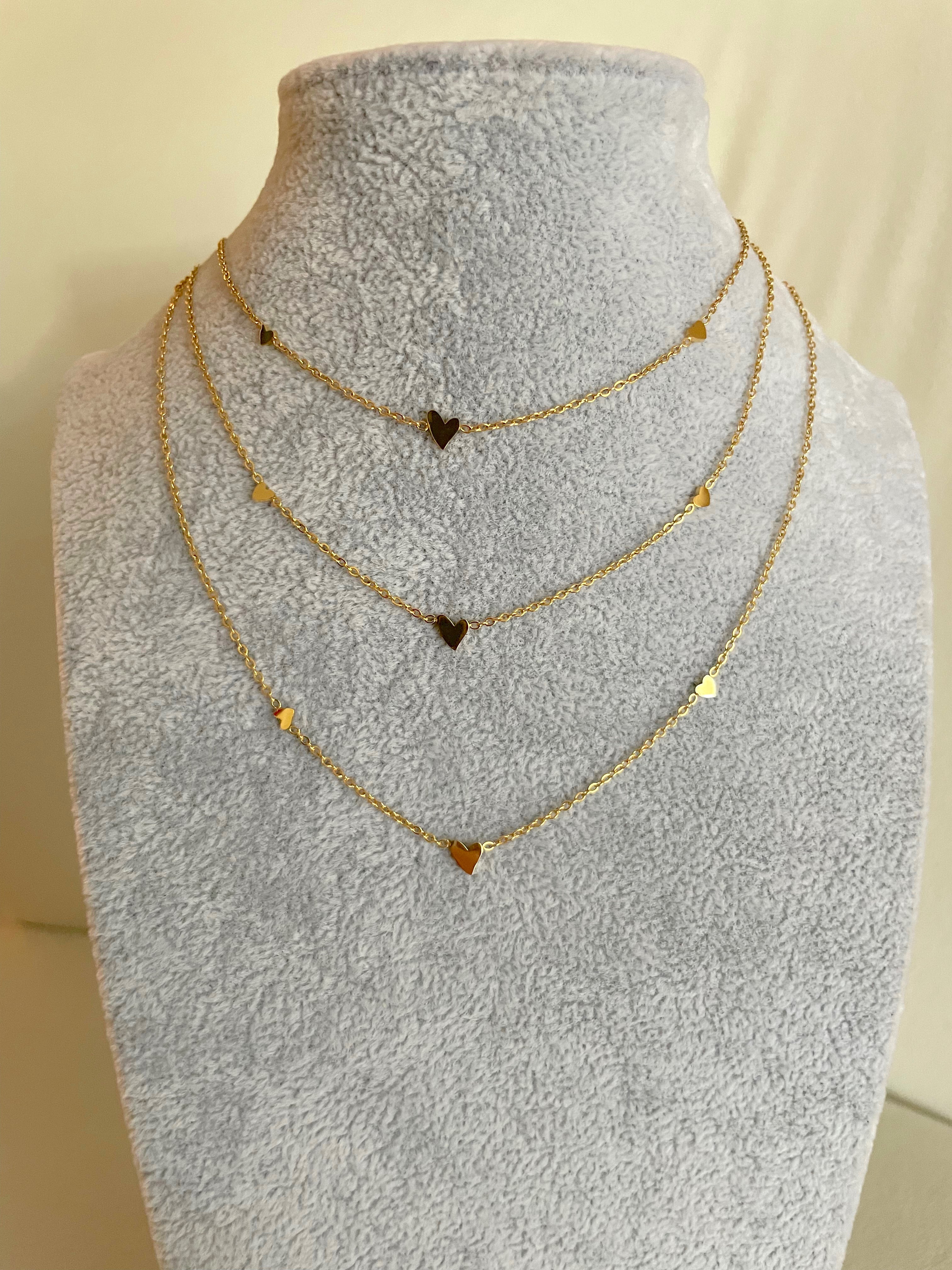 14K Gold Triple Heart Necklace – A Timeless Symbol of Love