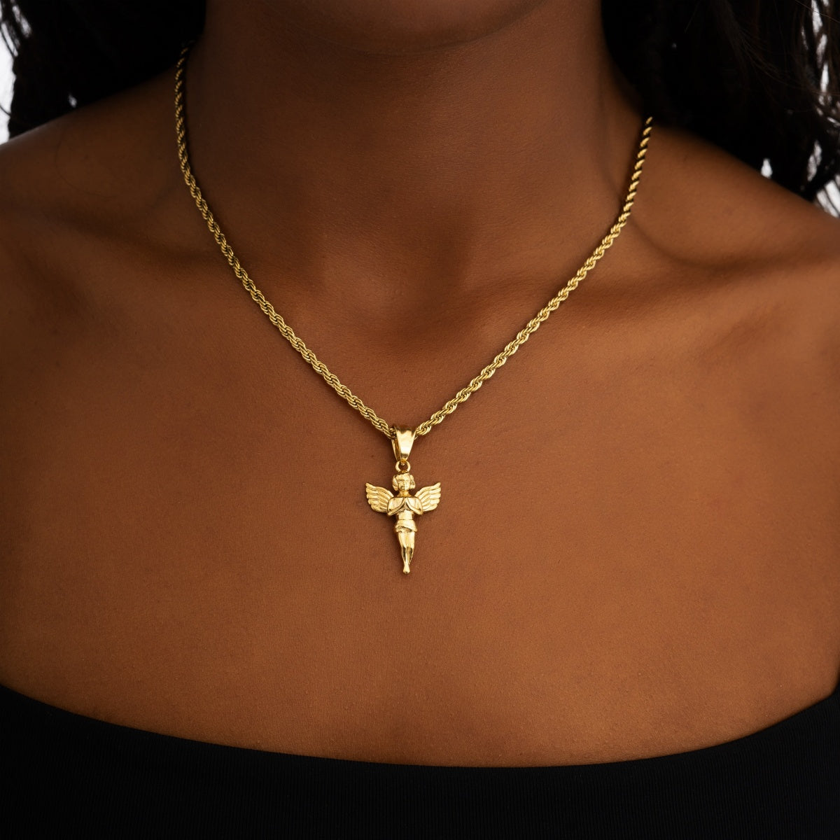 Angel Pendant Necklace – 14K Gold