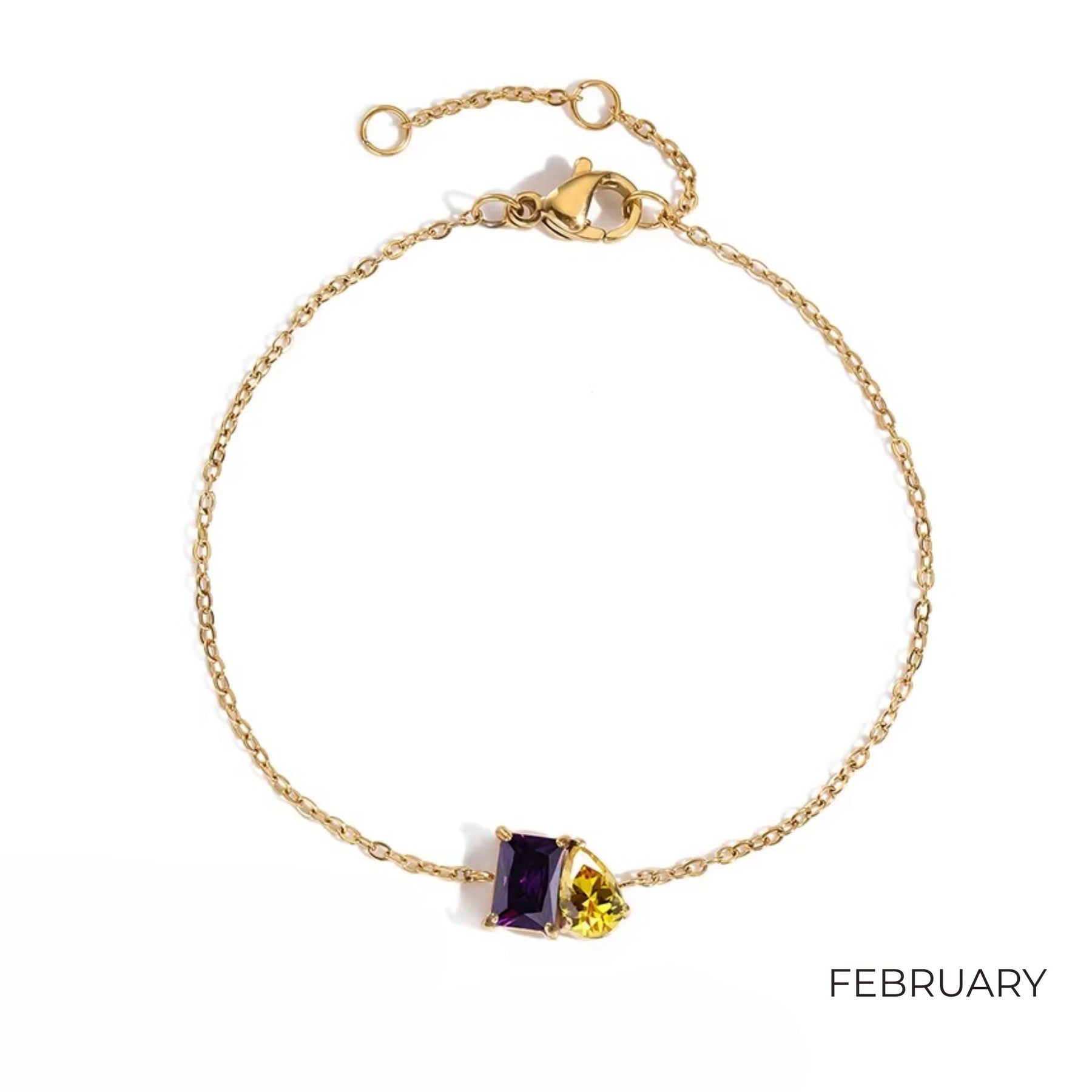 14K Gold Birthstone Bracelet