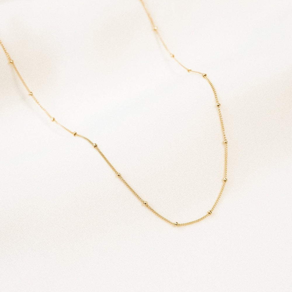 Dainty Satellite Chain Necklace-14K Gold