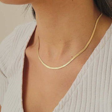 14K Gold Herringbone Necklace
