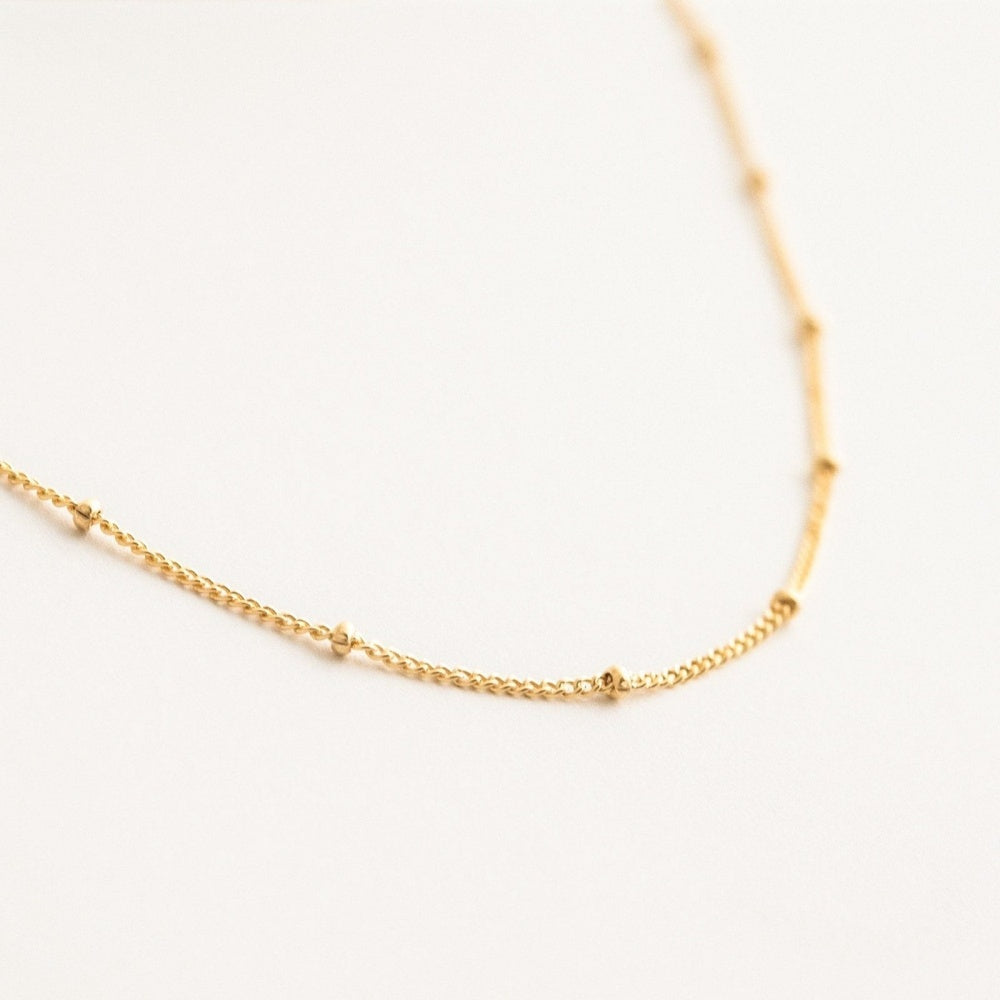 Dainty Satellite Chain Necklace-14K Gold