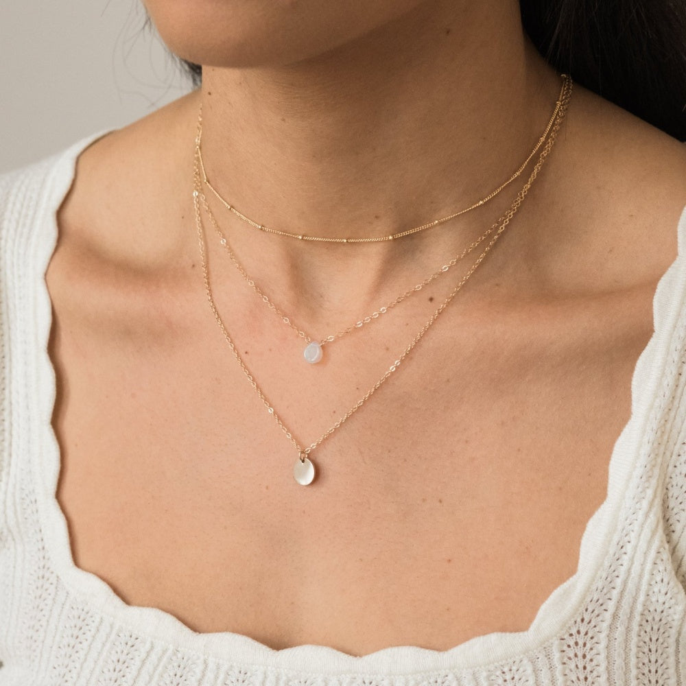 Dainty Satellite Chain Necklace-14K Gold