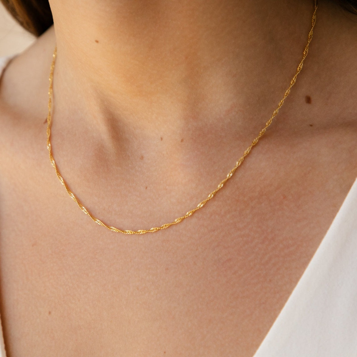 14K Gold Singapore Chain Necklace