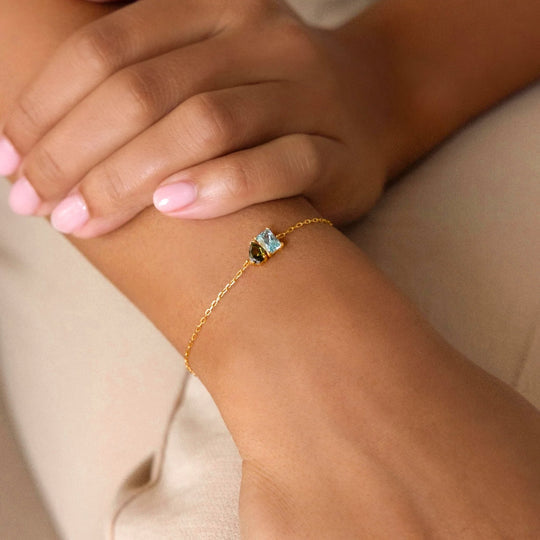 14K Gold Birthstone Bracelet