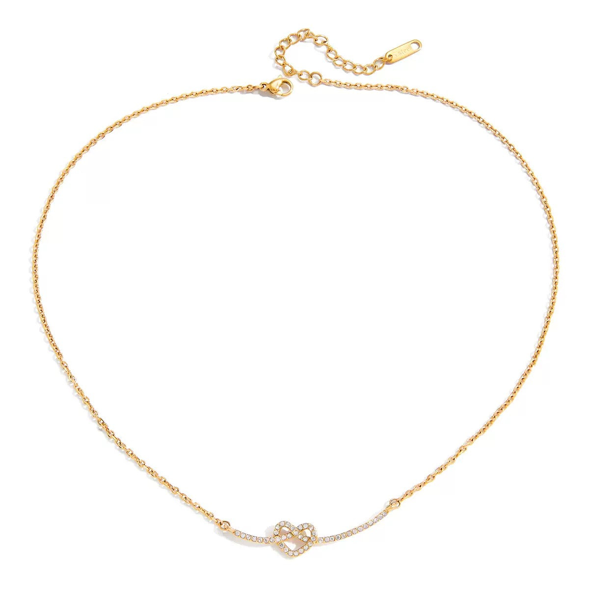 Smile, Heart & Knot Charm Necklace