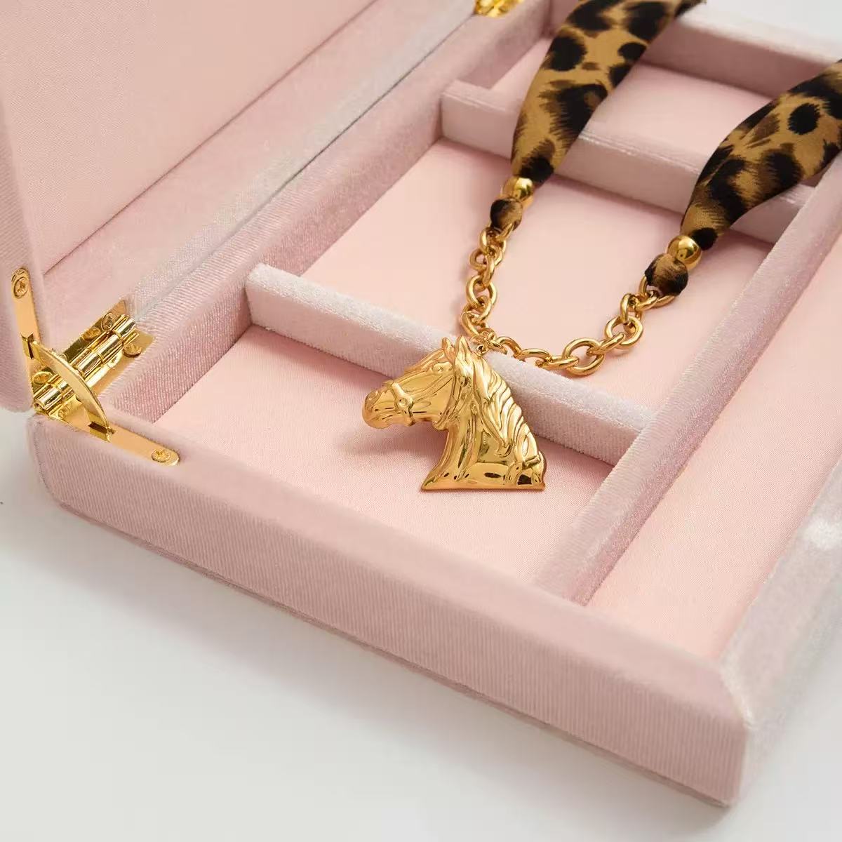 14K Gold Horse Silk Scarf Necklace