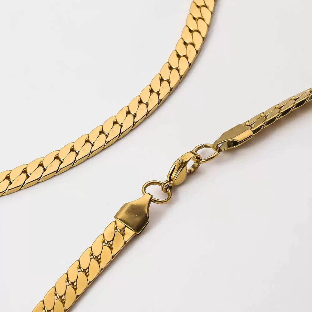 14K Gold Curb Chain Necklace (4mm)