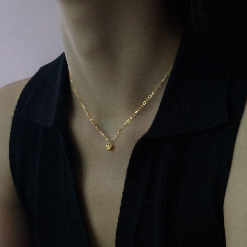 14K Gold Mini Heart Necklace - Elegant & Timeless