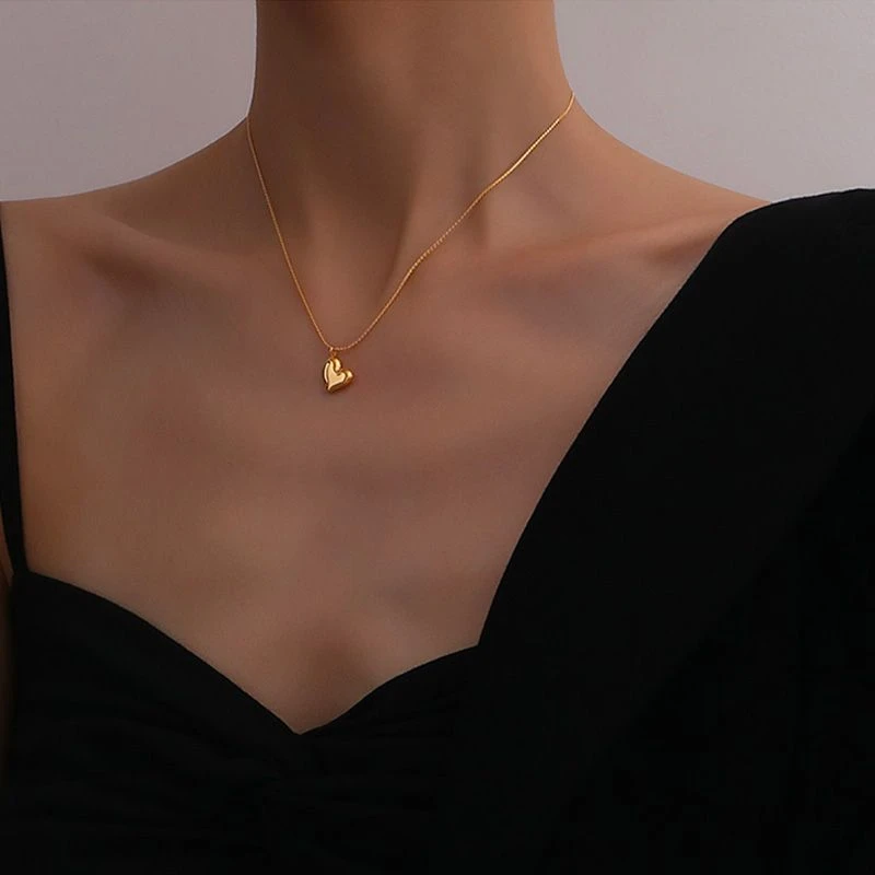 14K Gold Mini Heart Pendant Necklace