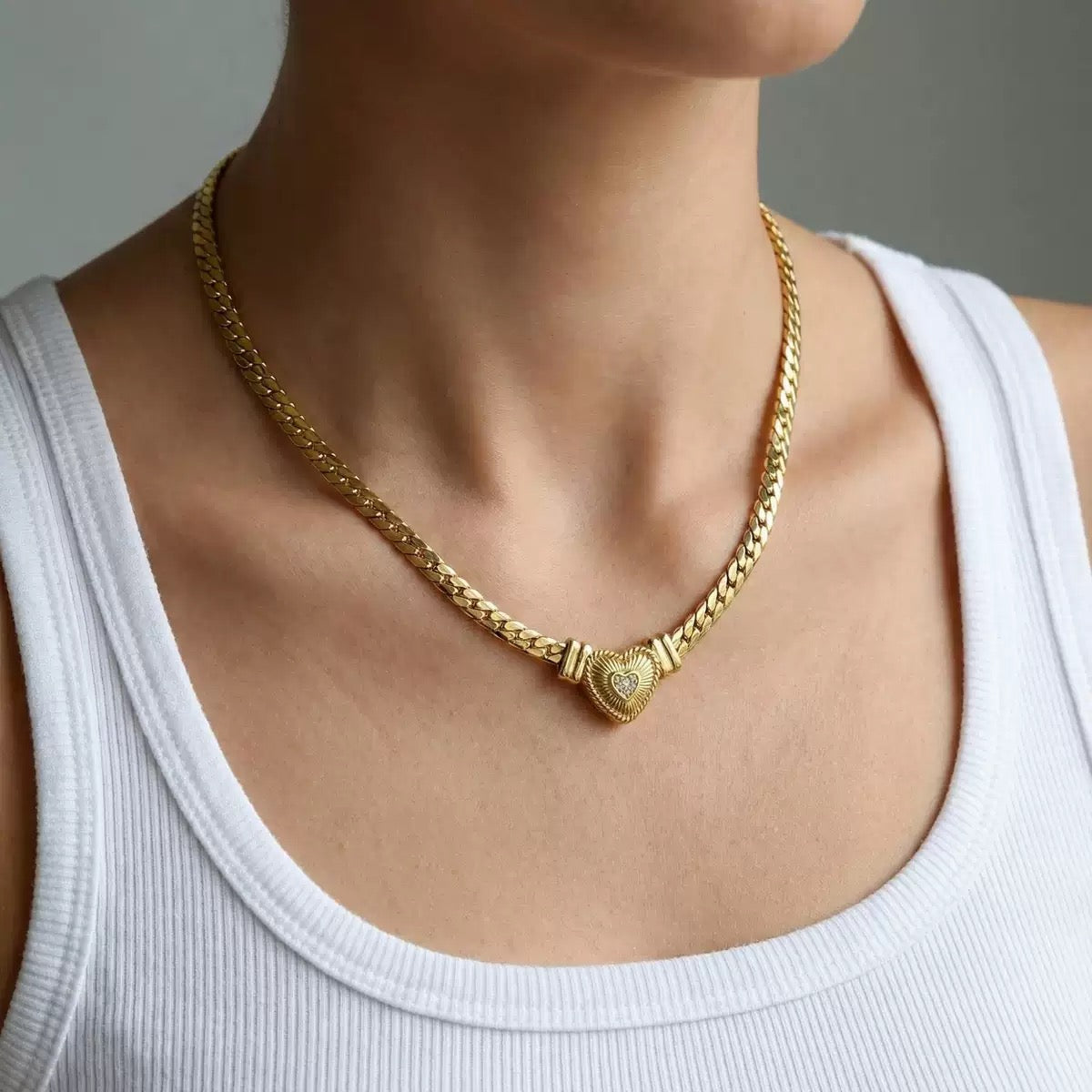 14K Gold Heart Pendant Necklace