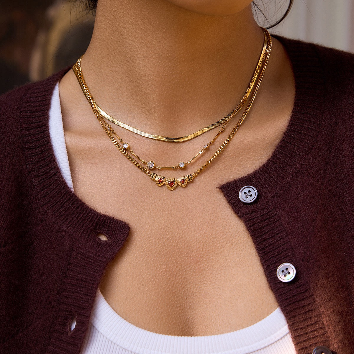 14K Gold Heart Chain Necklace