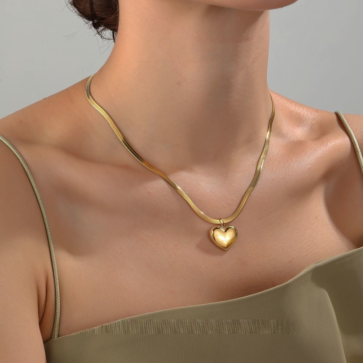 14K Gold 'Love You More' Heart Necklace