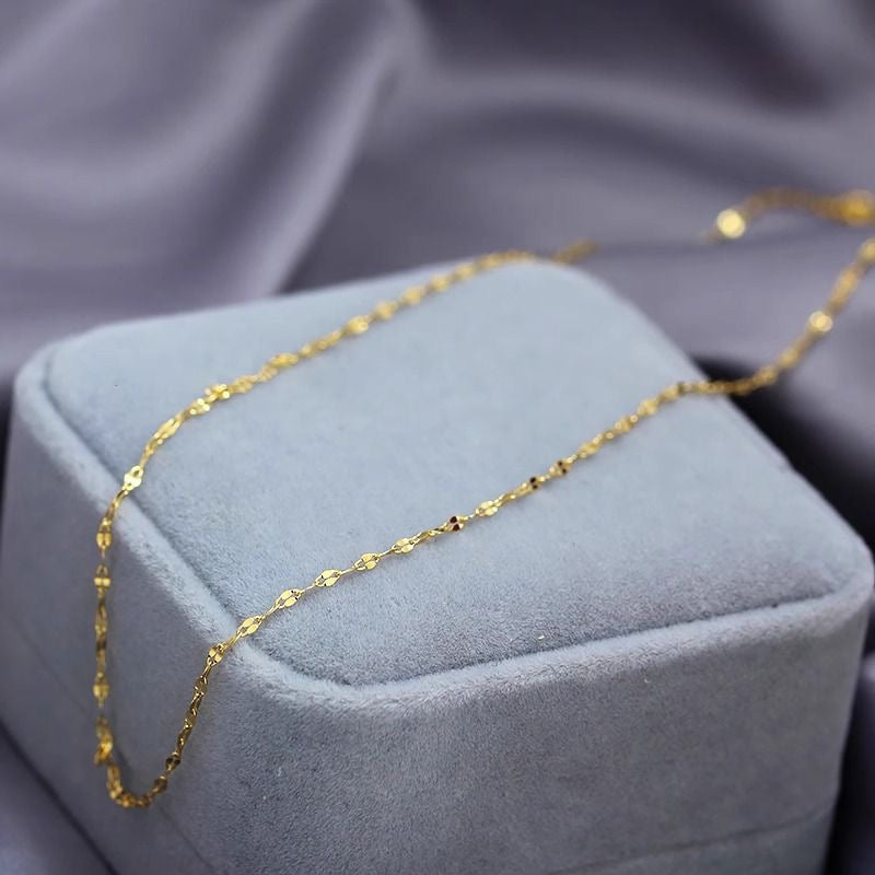 14K Gold Petal Chain Necklace
