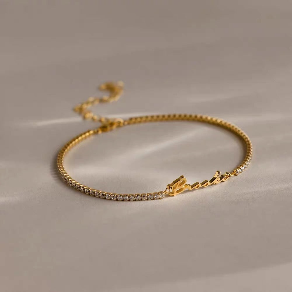Custom Name Tennis Bracelet โ 14K Gold