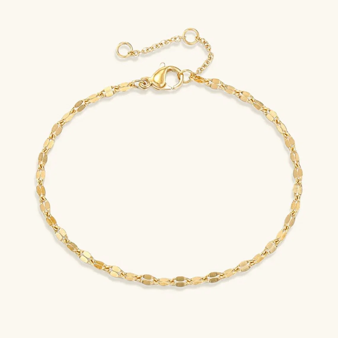 14K Gold Petal Chain Bracelet