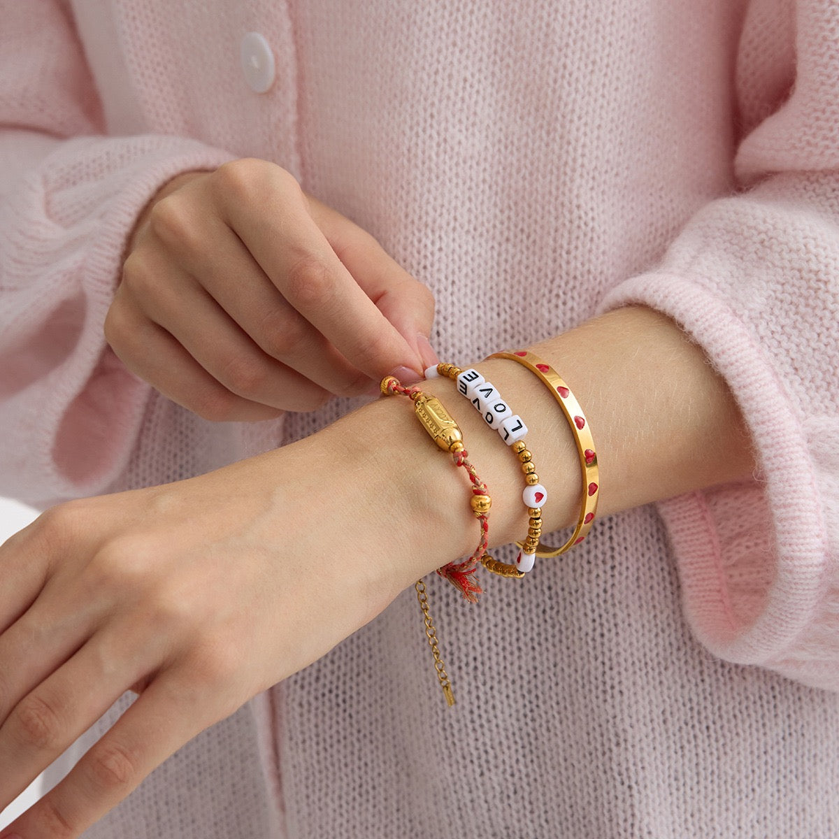 Heart Dot Cuff Bracelet-Everyday Luxury
