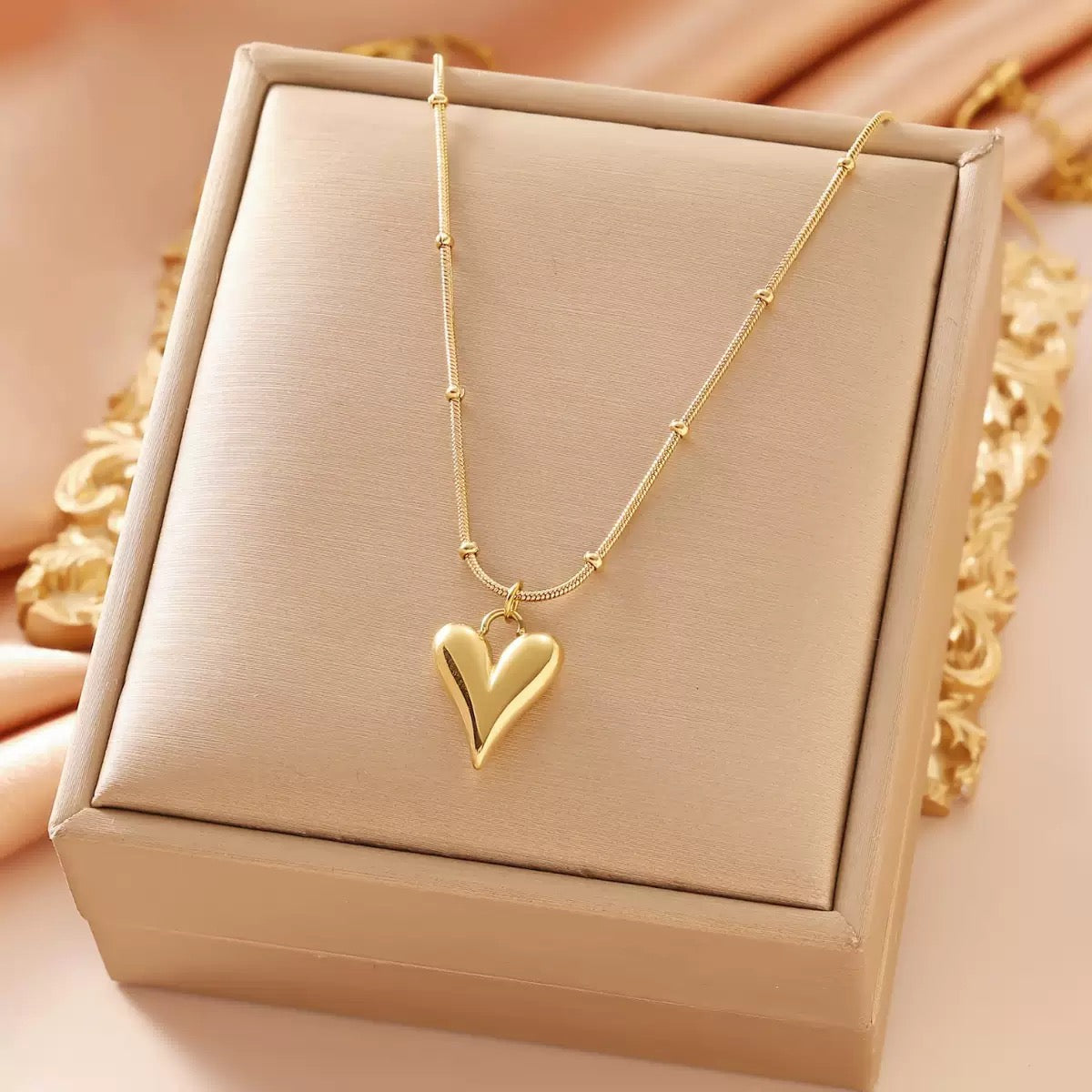 14K Gold "Eternal Love" Heart Pendant Necklace