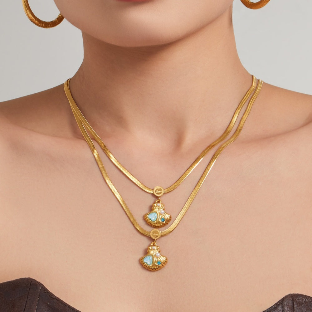 14K Gold Ocean Shell Pendant Necklace – Your Go-To Jewelry for Summer Vacations