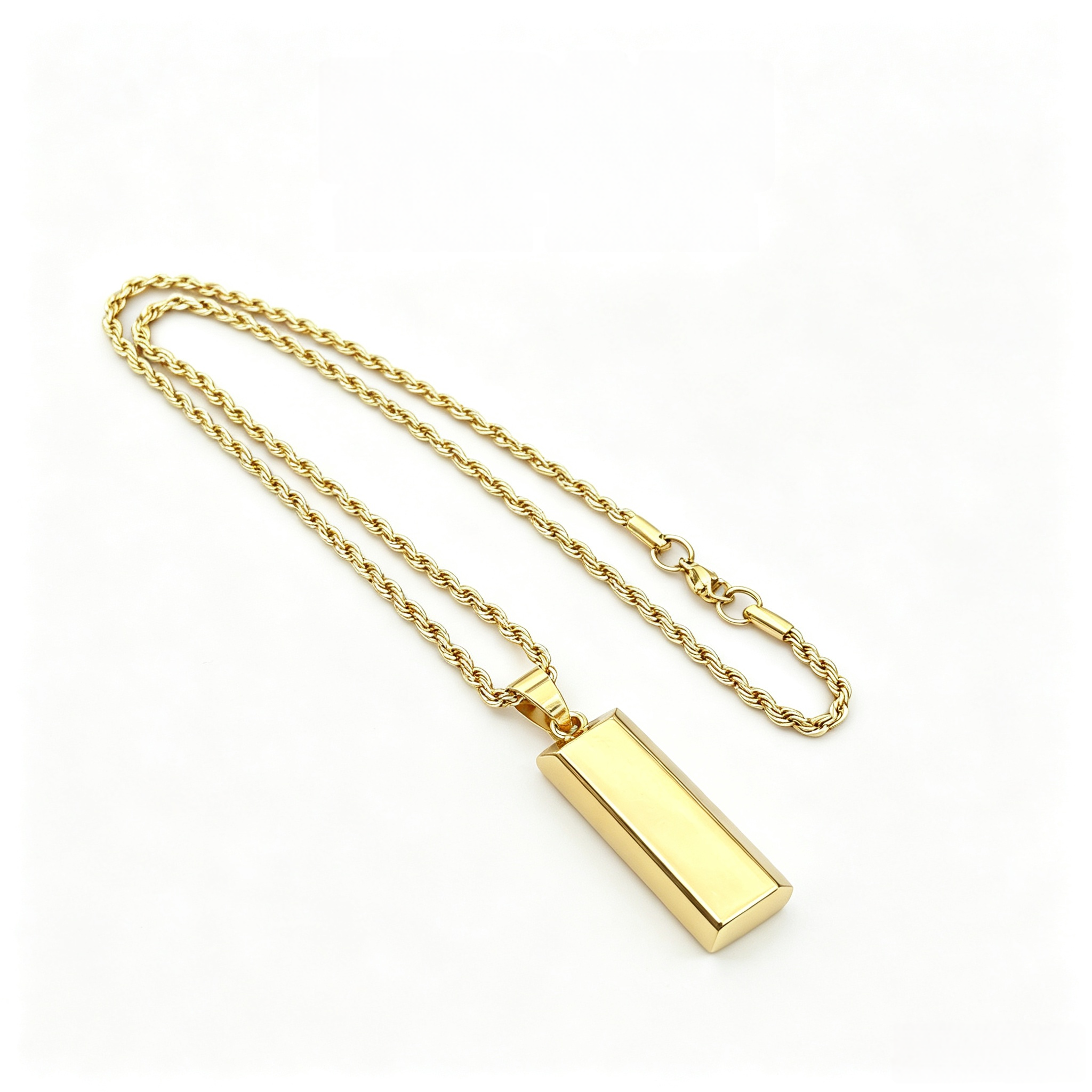 14K Gold Bar Pendant Necklace — Bold, Modern & Eye-Catching