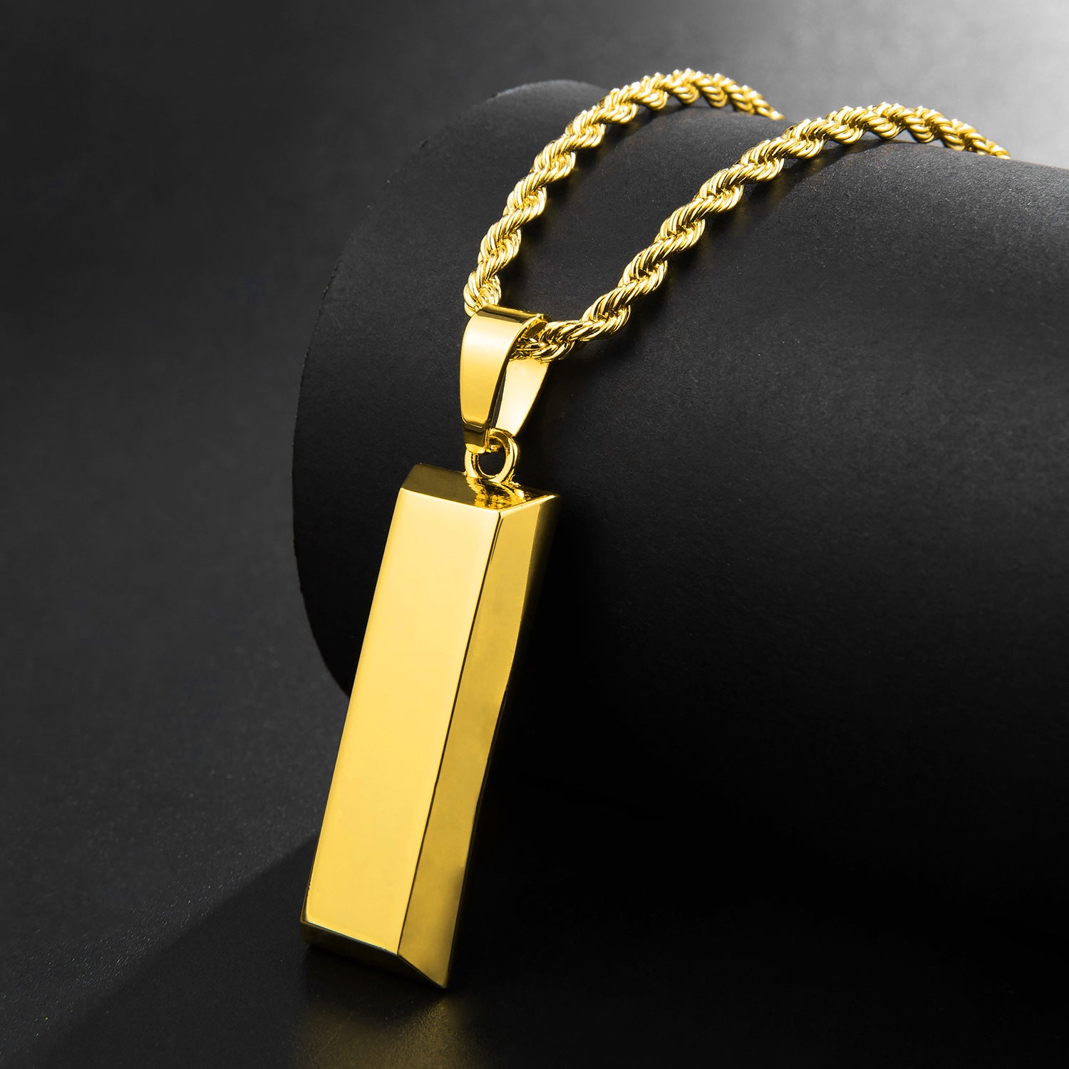 14K Gold Bar Pendant Necklace — Bold, Modern & Eye-Catching