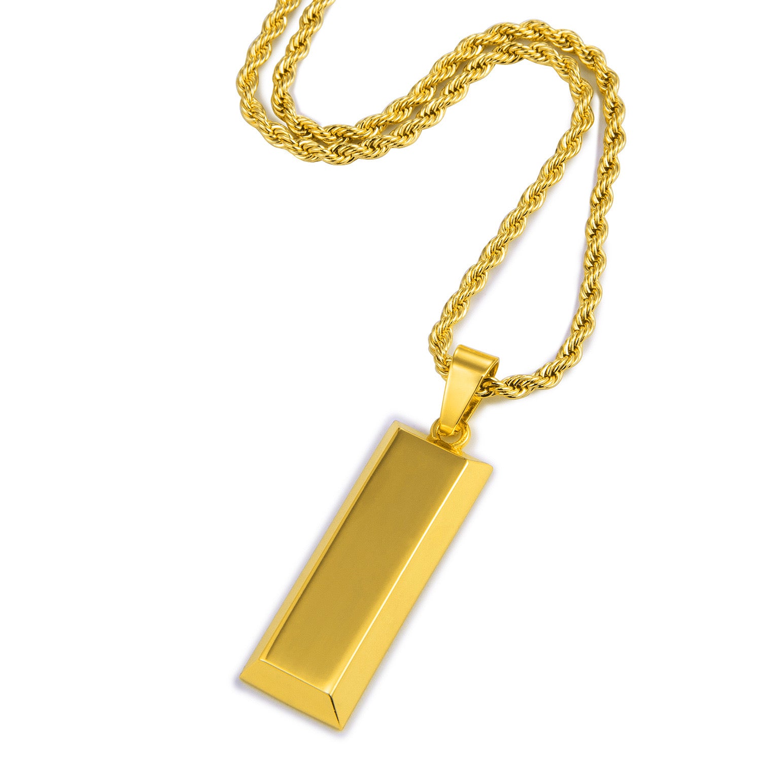 14K Gold Bar Pendant Necklace — Bold, Modern & Eye-Catching