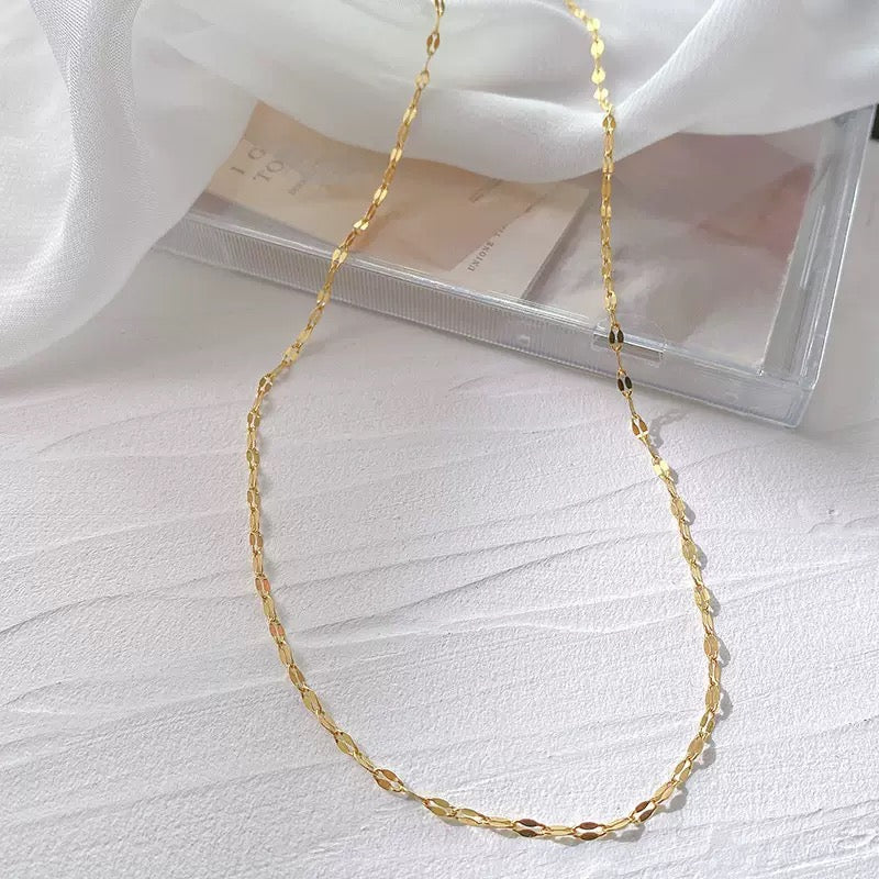 14K Gold Petal Chain Necklace – Everyday Elegance