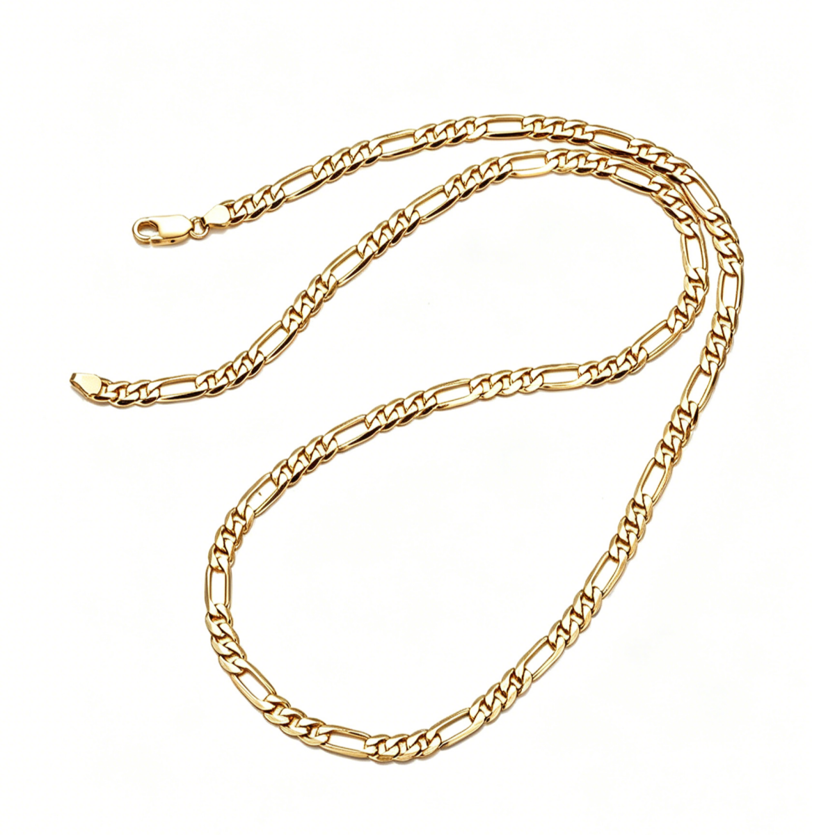 14K Gold Figaro Chain Necklace – Italian Style Unisex Chain 2mm–10mm