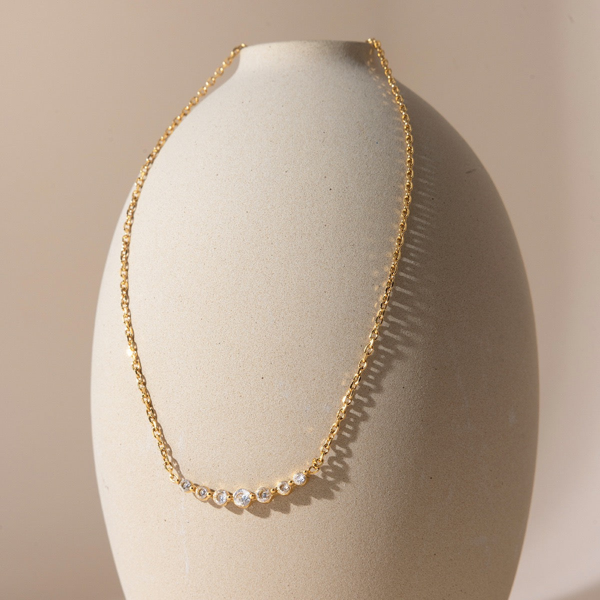 Graduated Lab Grown Diamond Necklace in 14K Gold