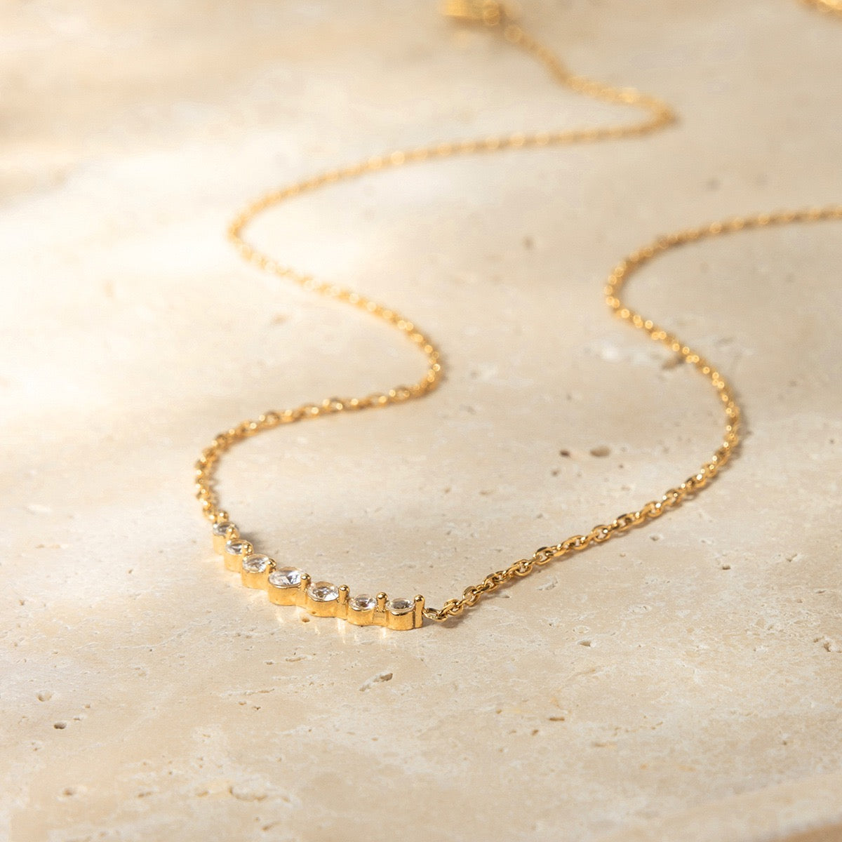 Graduated Lab Grown Diamond Necklace in 14K Gold