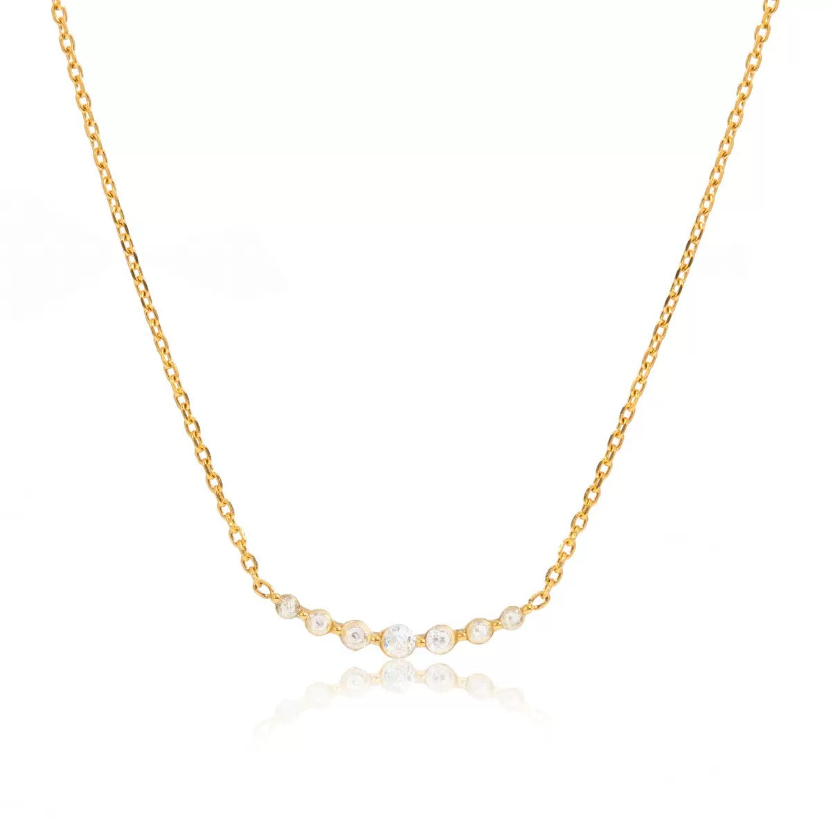 Graduated Lab Grown Diamond Necklace in 14K Gold