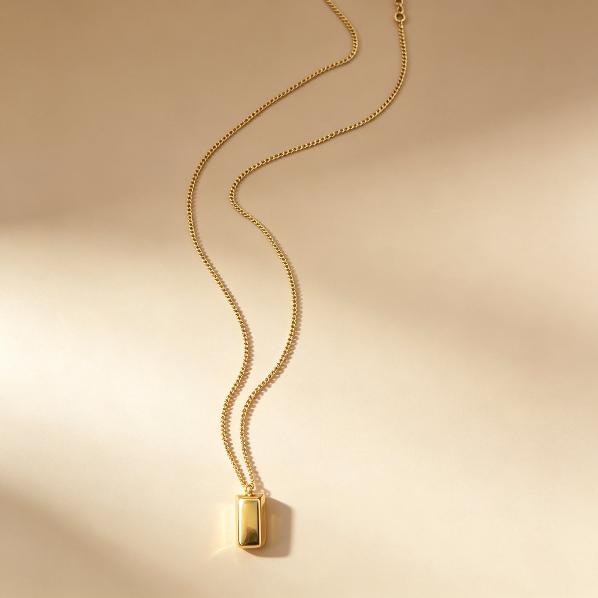 14K Gold Bar Pendant Necklace – Minimalist Everyday Gold Necklace