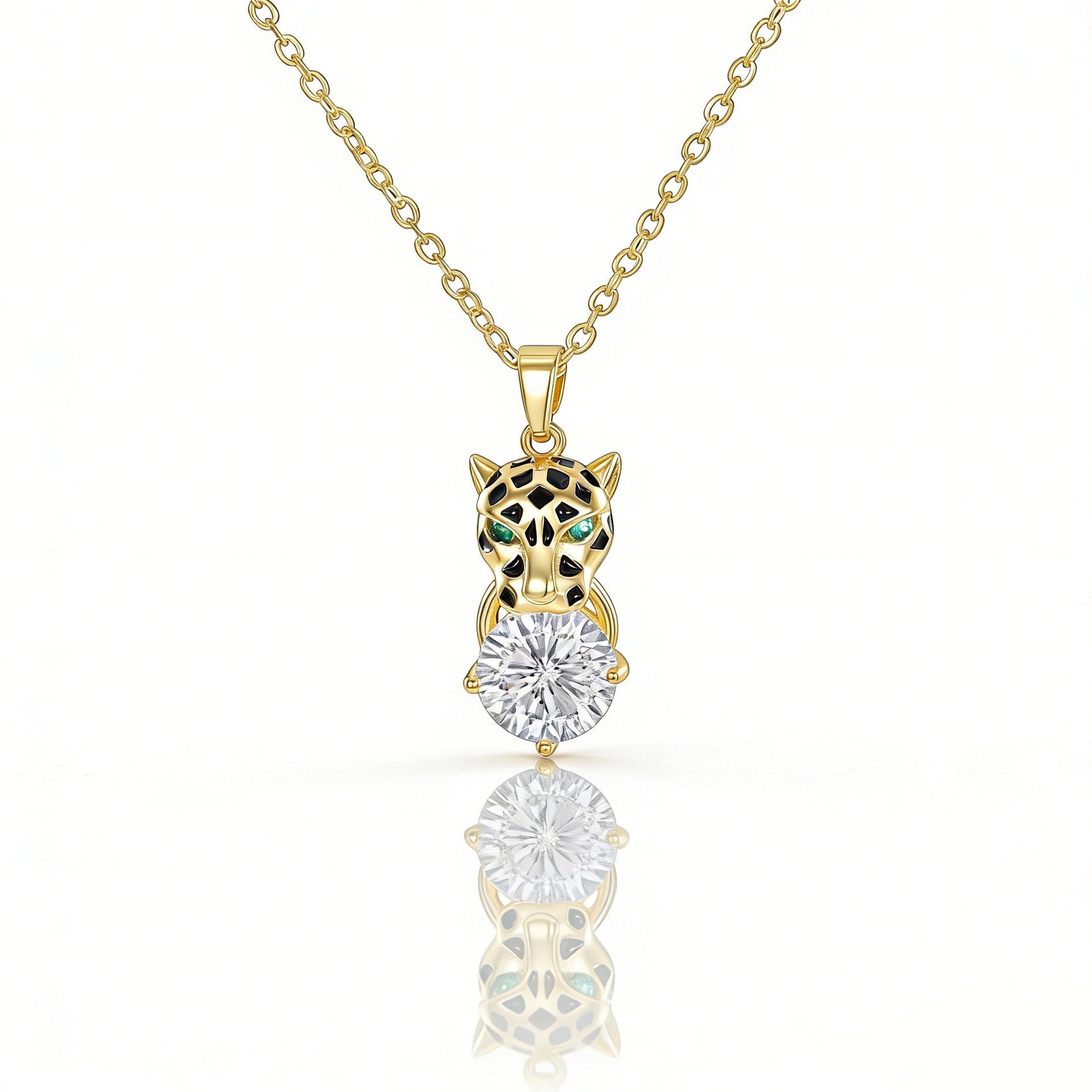 14K Gold Panther Pendant Necklace