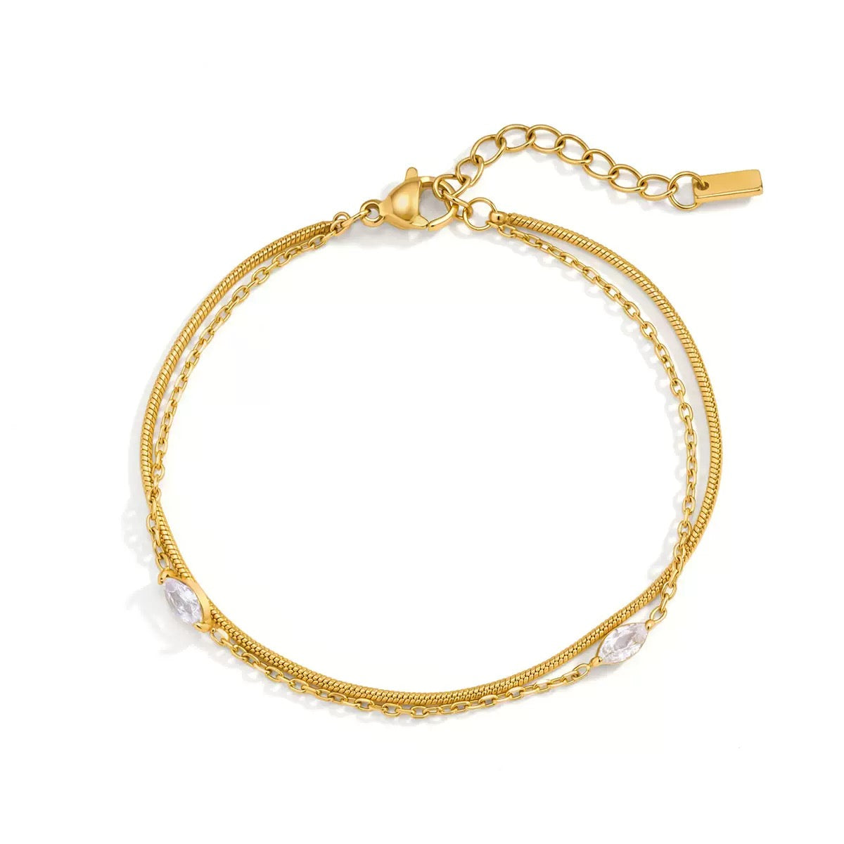 14K Elara Double Chain Bracelet