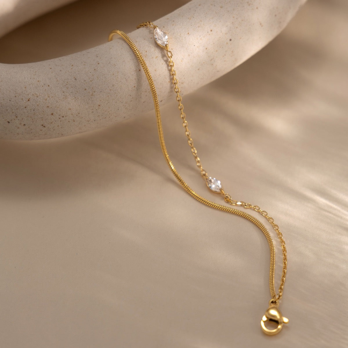 14K Elara Double Chain Bracelet