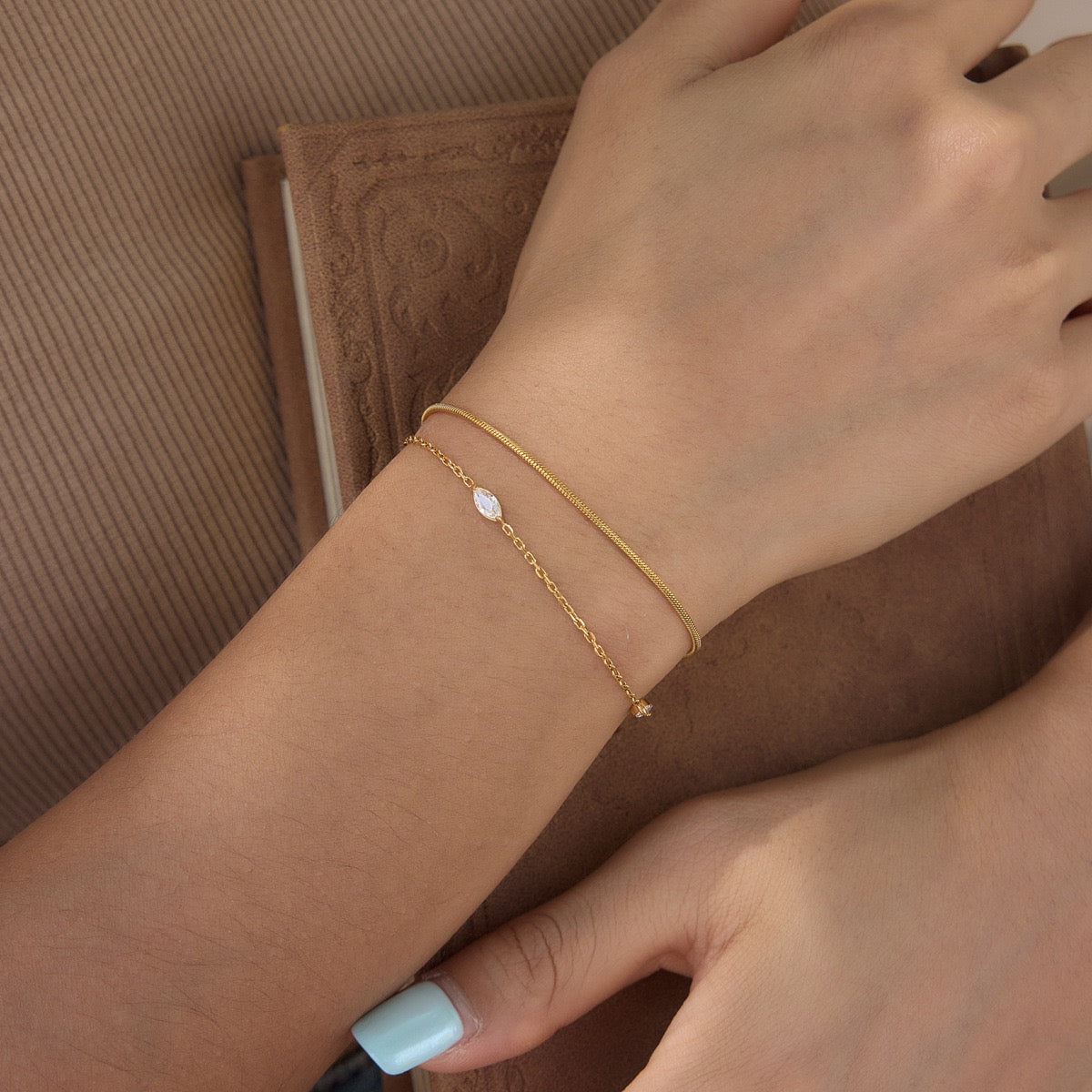 14K Elara Double Chain Bracelet