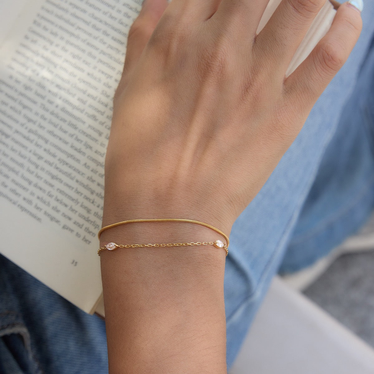 14K Elara Double Chain Bracelet