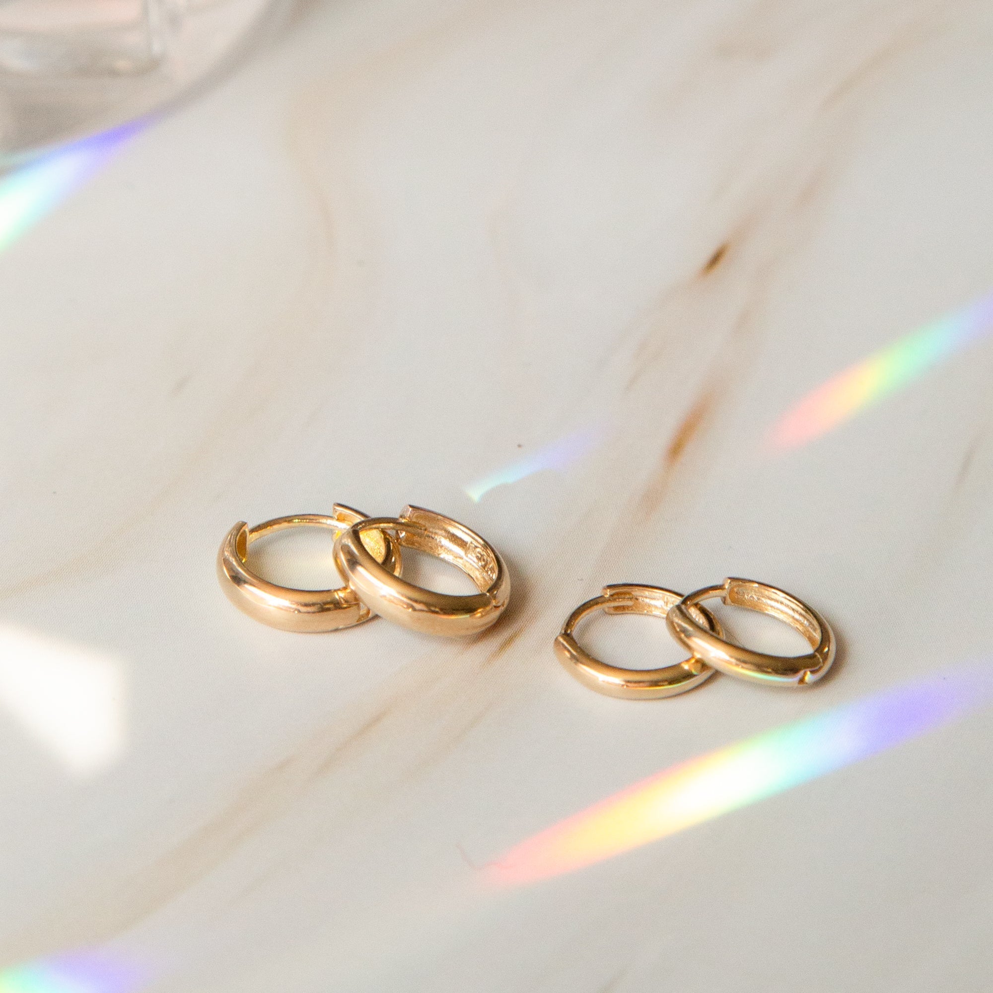 Huggie Hoop Earrings - 14k Solid Gold