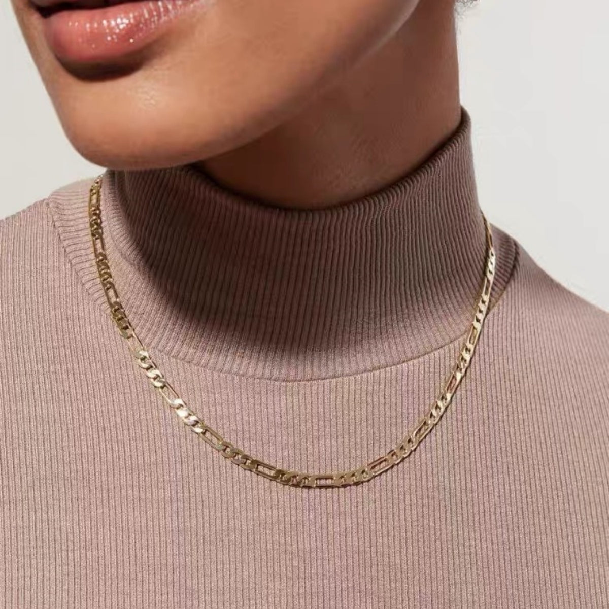 14K Gold Figaro Chain Necklace – Italian Style Unisex Chain 2mm–10mm