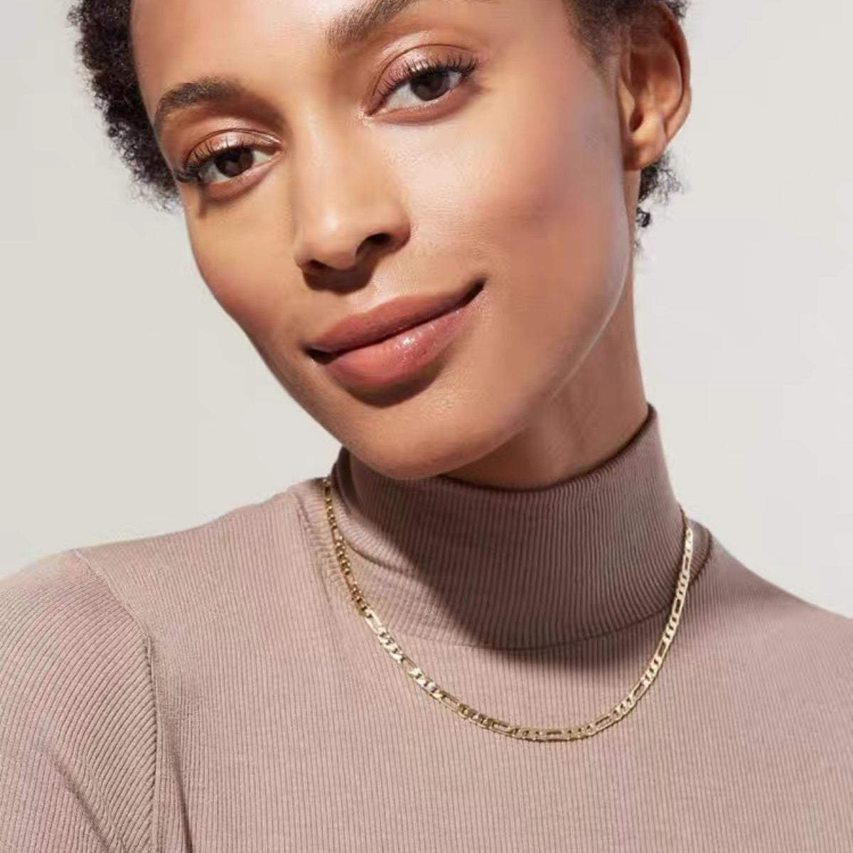 Thin Figaro Necklace in 14K Gold