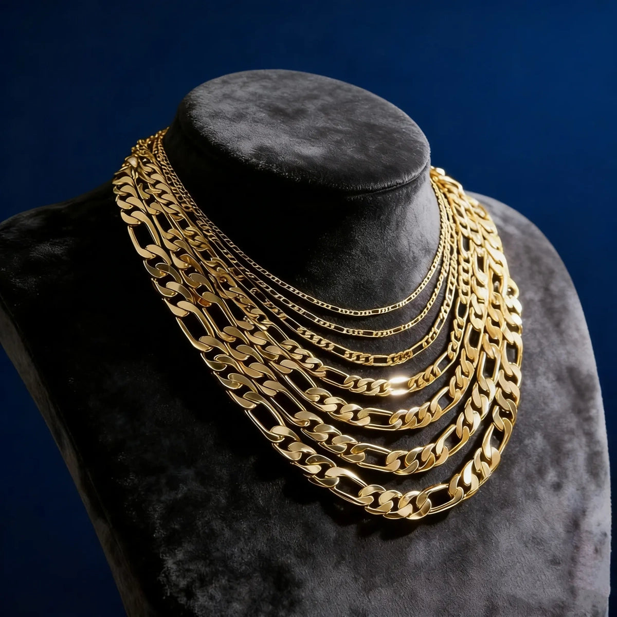 14K Gold Figaro Chain Necklace – Italian Style Unisex Chain 2mm–10mm