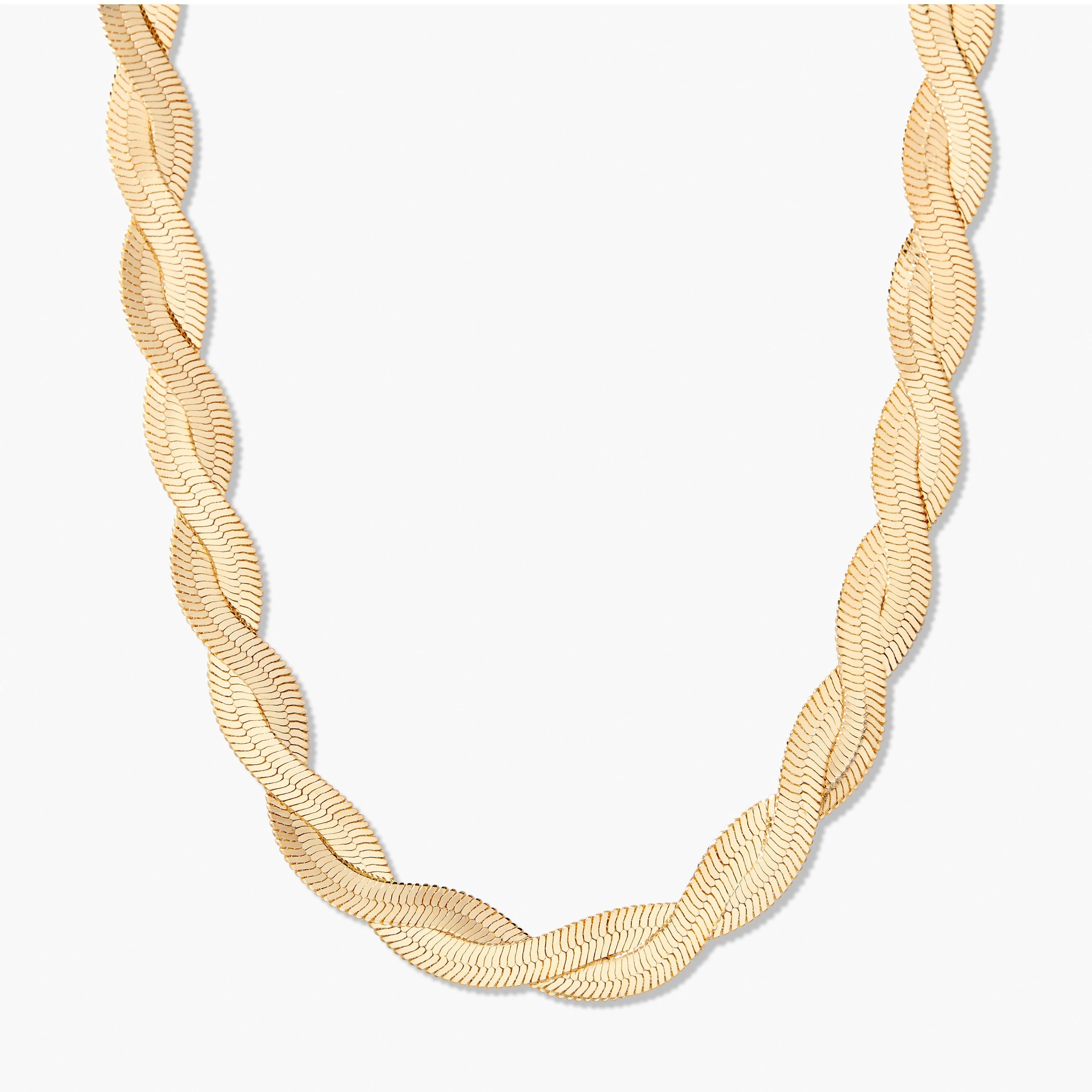Twisted Herringbone Braided Chain Necklace