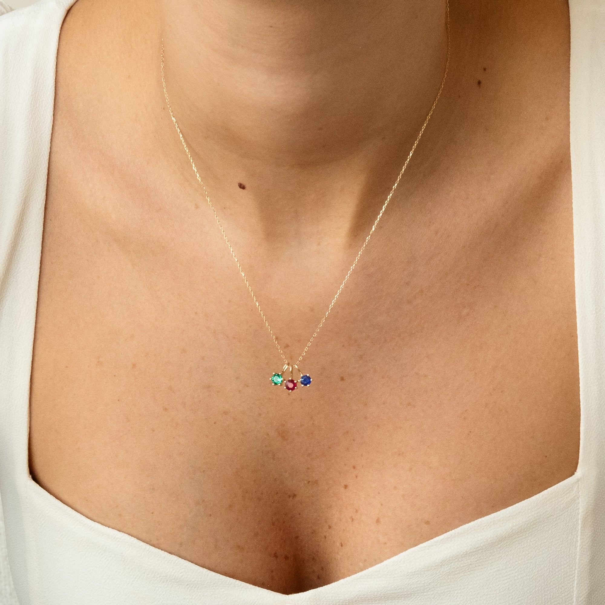 14k Birthstone Charm Necklace