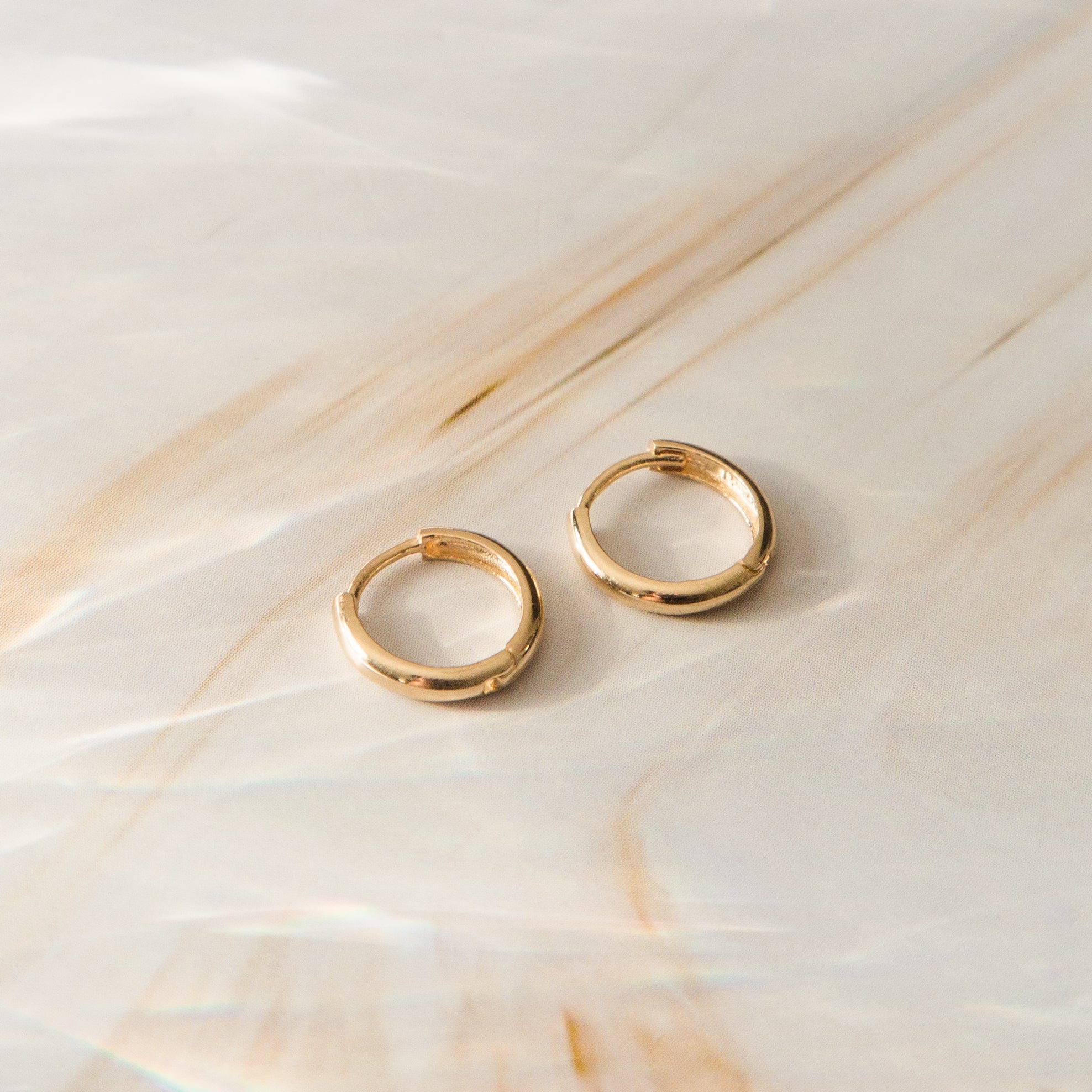 Huggie Hoop Earrings - 14k Solid Gold
