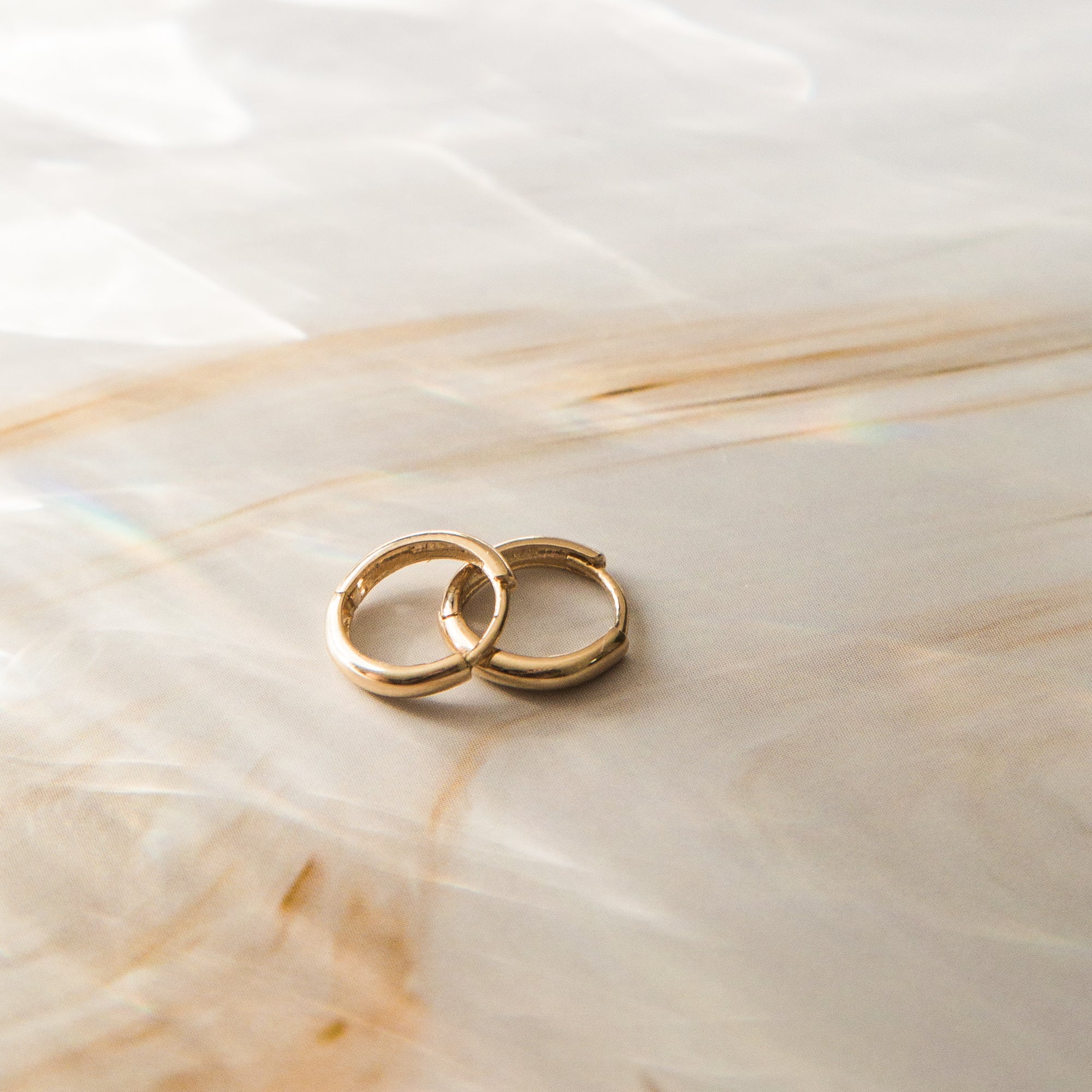 Huggie Hoop Earrings - 14k Solid Gold