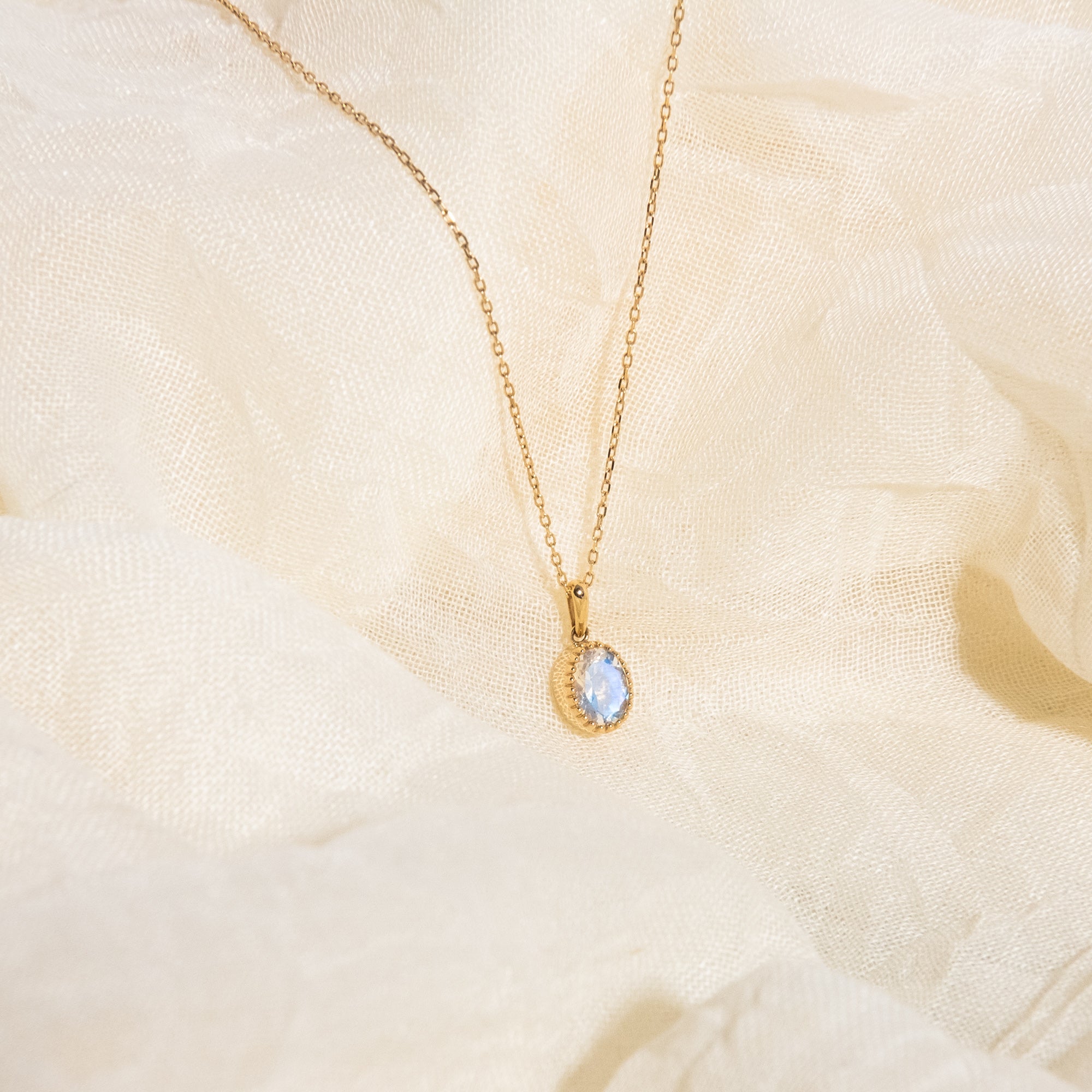 Oval Moonstone Necklace