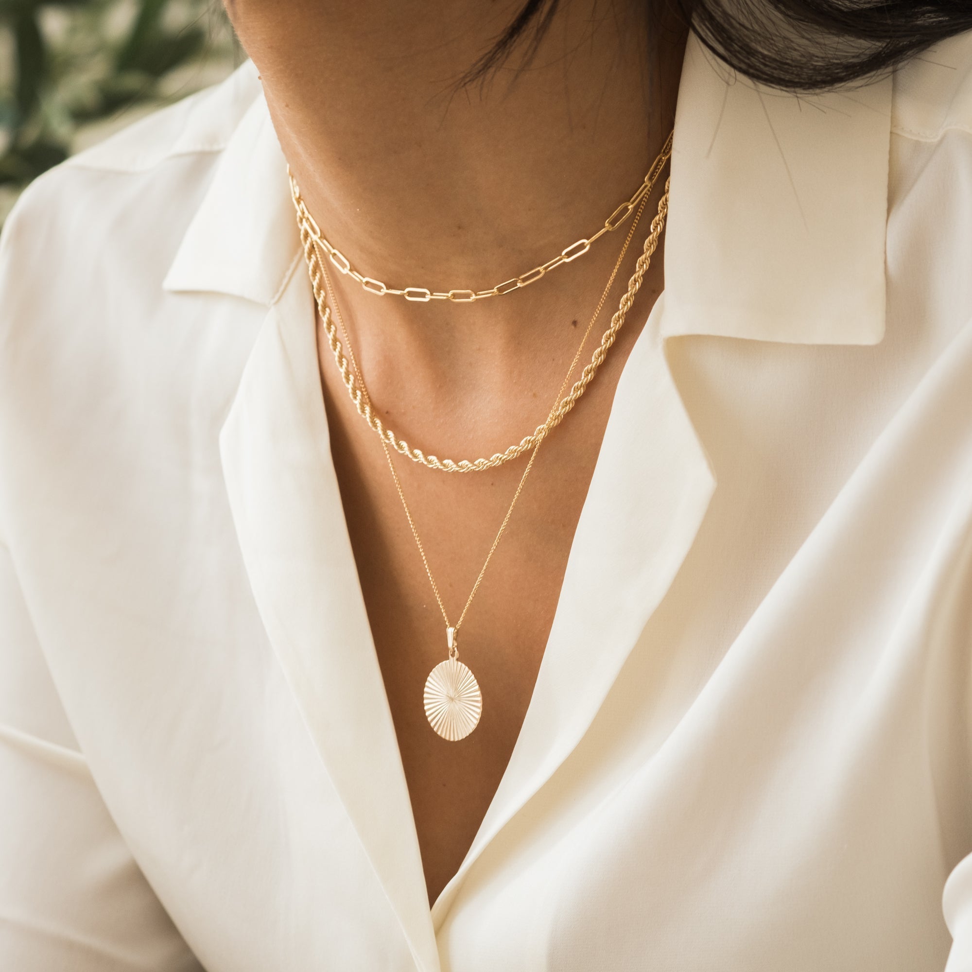 14K Gold Paperclip Chain Necklace