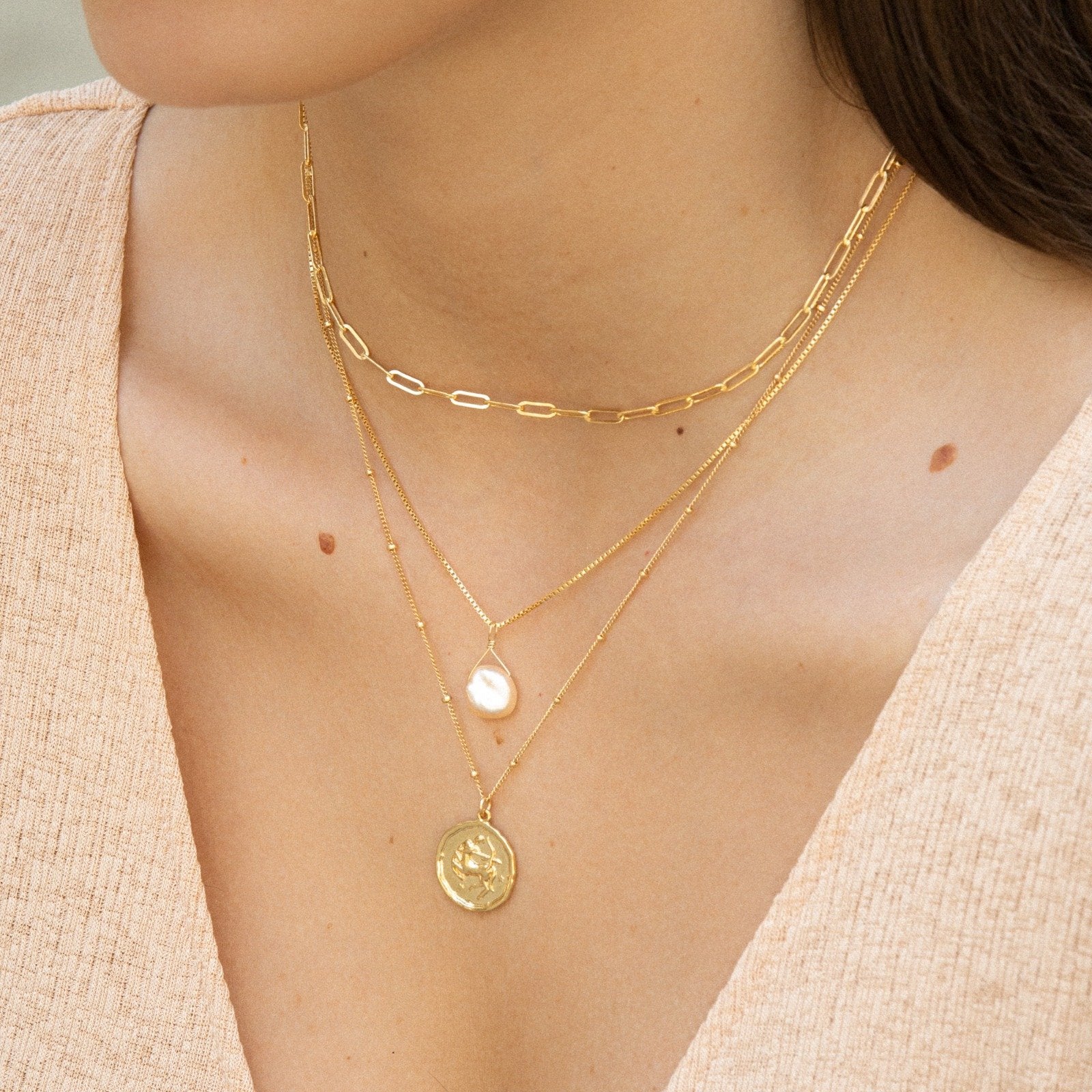 14K Gold Paperclip Chain Necklace